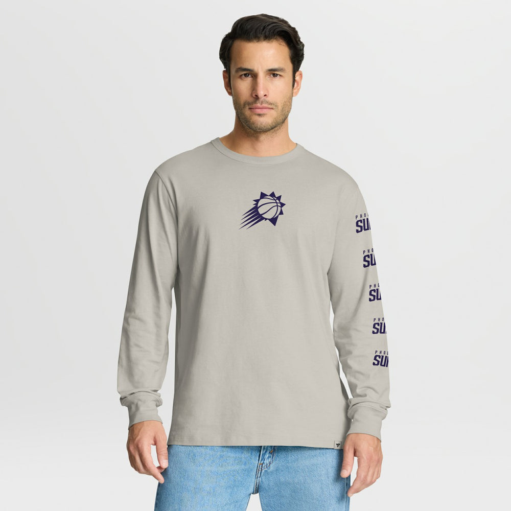 Cream Phoenix Suns Crossover Collection Ball Screen Action Premium Long Sleeve T-Shirt | NBA