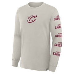 Cream Cleveland Cavaliers Crossover Collection Ball Screen Action Premium Long Sleeve T-Shirt sale | NBA
