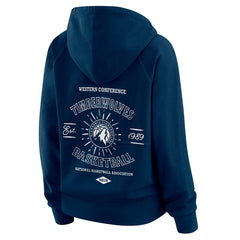 Navy Minnesota Timberwolves WEAR by Erin Andrews Women's Vintage Full-Zip Raglan Hoodie | NBA