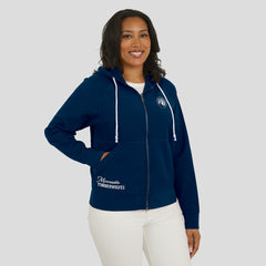Navy Minnesota Timberwolves WEAR by Erin Andrews Women's Vintage Full-Zip Raglan Hoodie | NBA