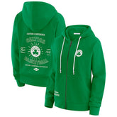 Green Boston Celtics WEAR by Erin Andrews Women's Vintage Full-Zip Raglan Hoodie | NBA