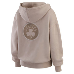 Tan Boston Celtics WEAR by Erin Andrews Women's Washed Pullover Crewdie | NBA