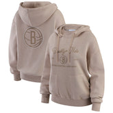 Tan Brooklyn Nets WEAR by Erin Andrews Women's Washed Pullover Crewdie | NBA