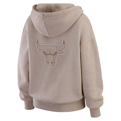 Tan Chicago Bulls WEAR by Erin Andrews Women's Washed Pullover Crewdie | NBA