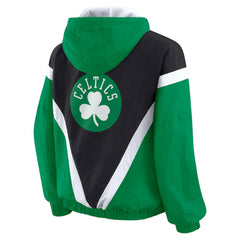 Black/Kelly Green Boston Celtics WEAR by Erin Andrews Women's Colorblock Full-Zip Hoodie Windbreaker Jacket | NBA