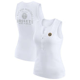 White Denver Nuggets WEAR by Erin Andrews Women's Rib-Knit Henley Tank Top sale | NBA