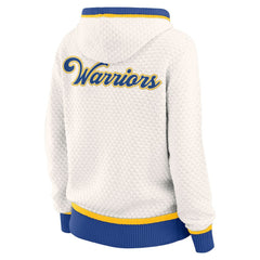Cream Golden State Warriors WEAR by Erin Andrews Women's Plus Size Hoodie Sweater sale | NBA