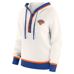 Cream New York Knicks WEAR by Erin Andrews Women's Plus Size Hoodie Sweater | NBA