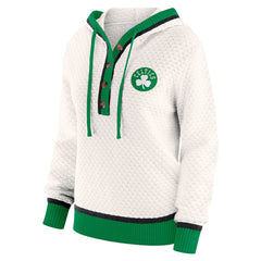 Cream Boston Celtics WEAR by Erin Andrews Women's Plus Size Hoodie Sweater | NBA