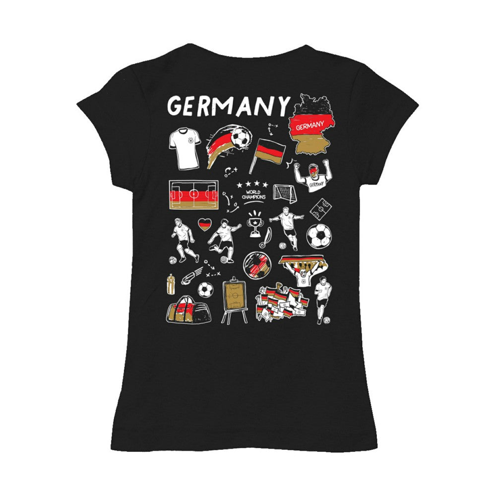 Germany National Team Vive La Fete Girls Youth Color Badge Fitted T-Shirt for sale - Black