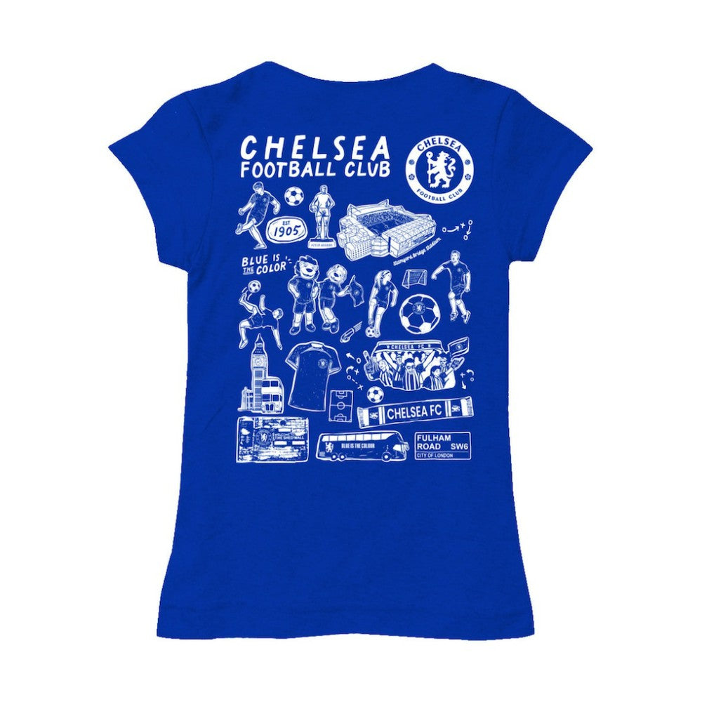 Chelsea Vive La Fete Girls Youth Color Badge Fitted T-Shirt Discount - Blue