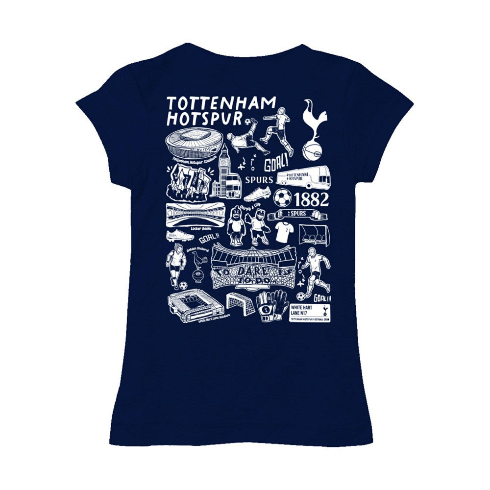 Tottenham Hotspur Vive La Fete Girls Youth Color Badge Fitted T-Shirt Sale - Navy