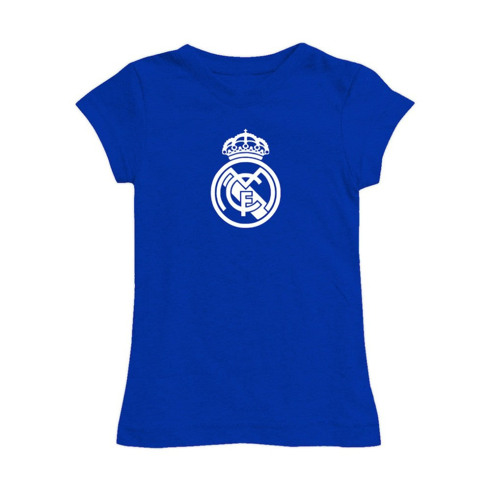 Real Madrid Vive La Fete Girls Toddler Color Badge Fitted T-Shirt Discount - Royal