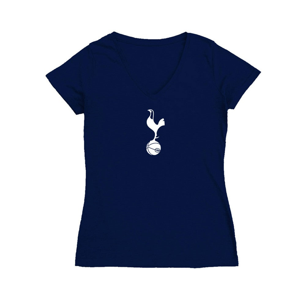 Tottenham Hotspur Vive La Fete Women's Color Badge V-Neck Fitted T-Shirt Sale - Navy