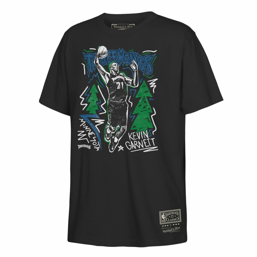 Black Kevin Garnett Minnesota Timberwolves Youth Chalked Up T-Shirt | NBA