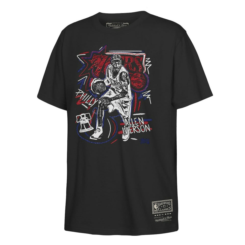 Black Allen Iverson Philadelphia 76ers Youth Chalked Up T-Shirt | NBA