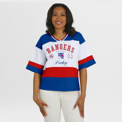 New York Rangers WEAR by Erin Andrews Women's Jersey Style Tee - NHL Jerseys