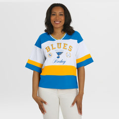 St. Louis Blues WEAR by Erin Andrews Women's Jersey Style Tee - NHL Jerseys