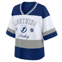 Tampa Bay Lightning WEAR by Erin Andrews Women's Jersey Style Tee - NHL Jerseys