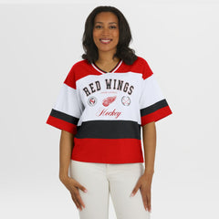 Detroit Red Wings WEAR by Erin Andrews Women's Jersey Style Tee - NHL Jerseys