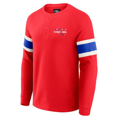 Washington Capitals Darius Rucker Collection by Fanatics Waffle-Knit Raglan Long Sleeve Henley T-Shirt - NHL T-shirts