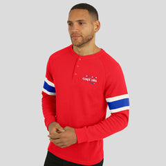 Washington Capitals Darius Rucker Collection by Fanatics Waffle-Knit Raglan Long Sleeve Henley T-Shirt - NHL T-shirts