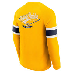Nashville Predators Darius Rucker Collection by Fanatics Waffle-Knit Raglan Long Sleeve Henley T-Shirt - NHL T-shirts