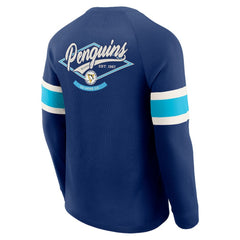 Pittsburgh Penguins Darius Rucker Collection by Fanatics Waffle-Knit Raglan Long Sleeve Henley T-Shirt - NHL T-shirts
