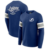 Tampa Bay Lightning Darius Rucker Collection by Fanatics Waffle-Knit Raglan Long Sleeve Henley T-Shirt - NHL T-shirts