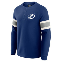 Tampa Bay Lightning Darius Rucker Collection by Fanatics Waffle-Knit Raglan Long Sleeve Henley T-Shirt - NHL T-shirts