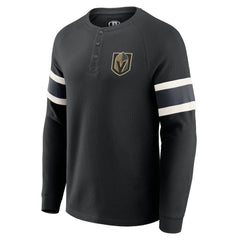 Vegas Golden Knights Darius Rucker Collection by Fanatics Waffle-Knit Raglan Long Sleeve Henley T-Shirt - NHL T-shirts