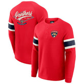 Florida Panthers Darius Rucker Collection by Fanatics Waffle-Knit Raglan Long Sleeve Henley T-Shirt - NHL T-shirts