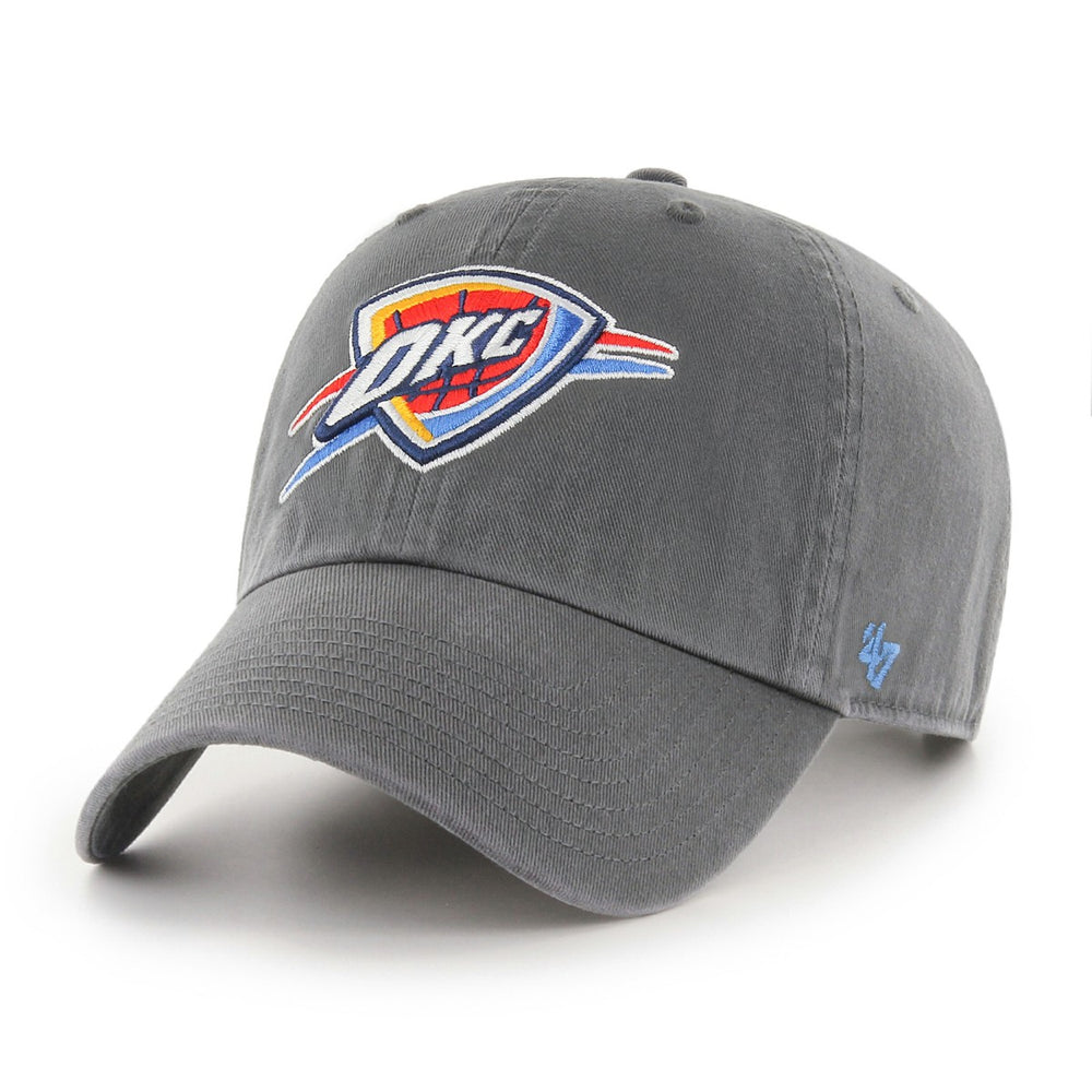 Charcoal Oklahoma City Thunder '47 Core Logo Clean Up Adjustable Hat | NBA