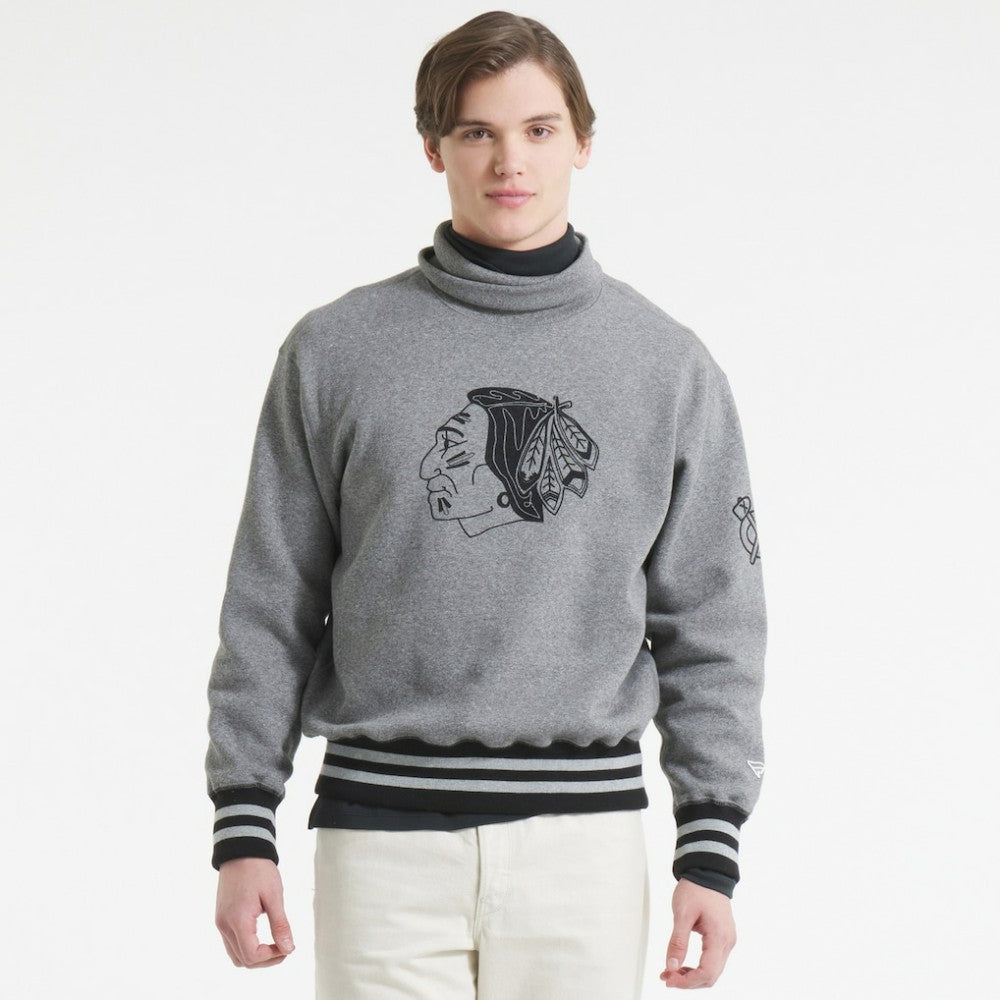 Chicago Blackhawks Todd Snyder by Fanatics Relaxed Canadian Fleece Turtleneck - NHL