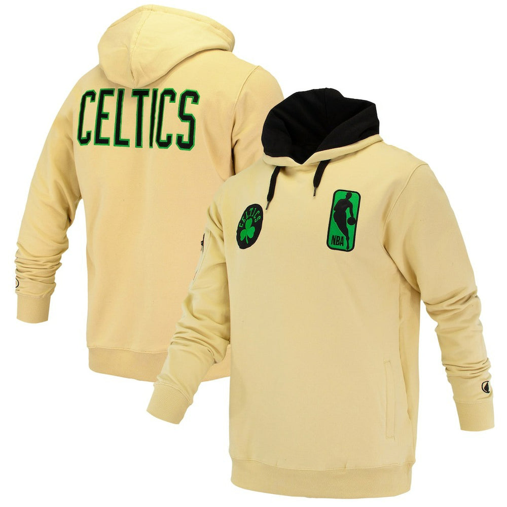 Cream Boston Celtics FISLL Unisex Logoman Shadow Collection Pullover Hoodie | NBA