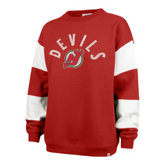 New Jersey Devils '47 Women's Eephus Barred Pullover Sweatshirt - NHL Sweatshirts