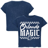 Blue Orlando Magic Sportiqe Unisex Rock & Roll Collection Gwen Premium Mineral Wash Cropped T-Shirt | NBA