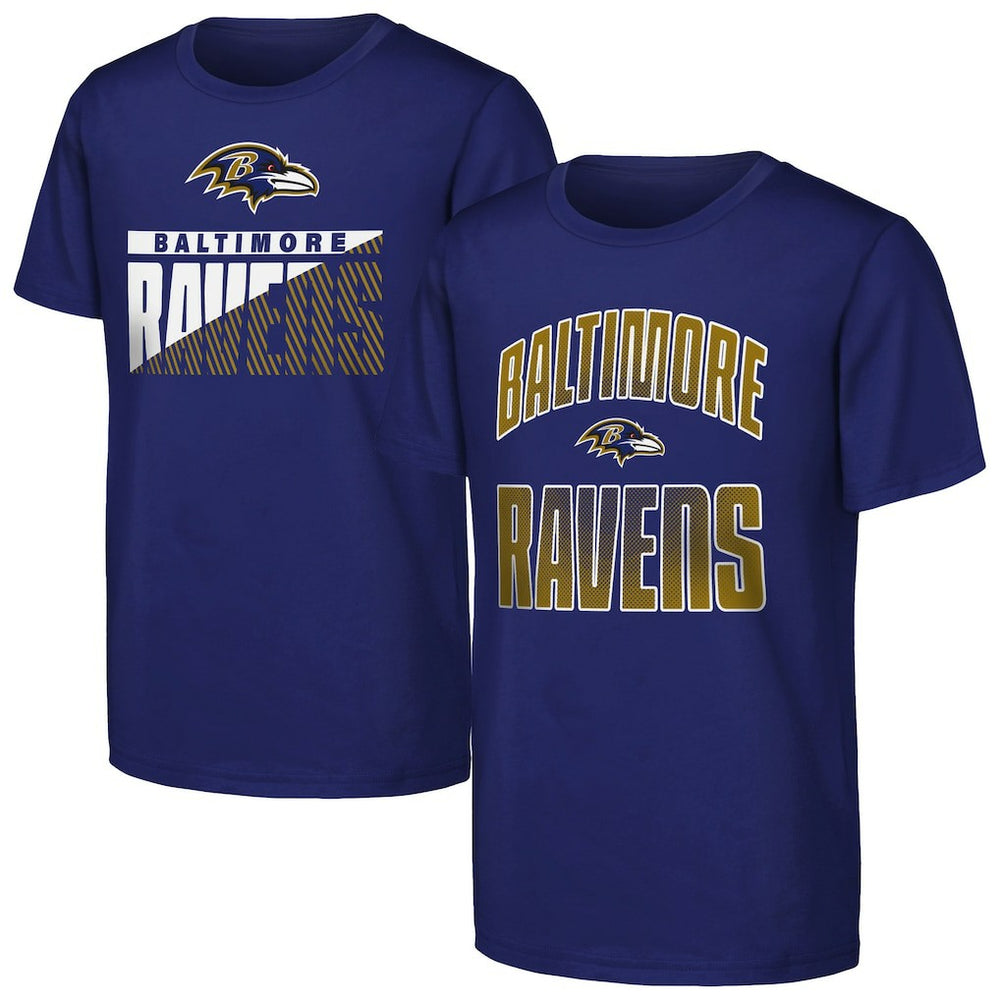 Baltimore Ravens Outerstuff Youth Never Quit 2-Pack T-Shirt Set | NFL Discount