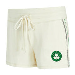 Cream Boston Celtics Concepts Sport Women's Kaki Hacci Knit Long Sleeve Top & Shorts Set | NBA