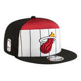 White/Black Miami Heat Youth 2025 NBA Tip Off Split Panel 9FIFTY Snapback Hat | NBA