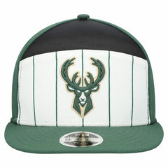 White/Hunter Green Milwaukee Bucks Youth 2025 NBA Tip Off Split Panel 9FIFTY Snapback Hat | NBA