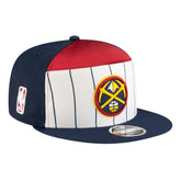 White/Navy Denver Nuggets Youth 2025 NBA Tip Off Split Panel 9FIFTY Snapback Hat sale | NBA