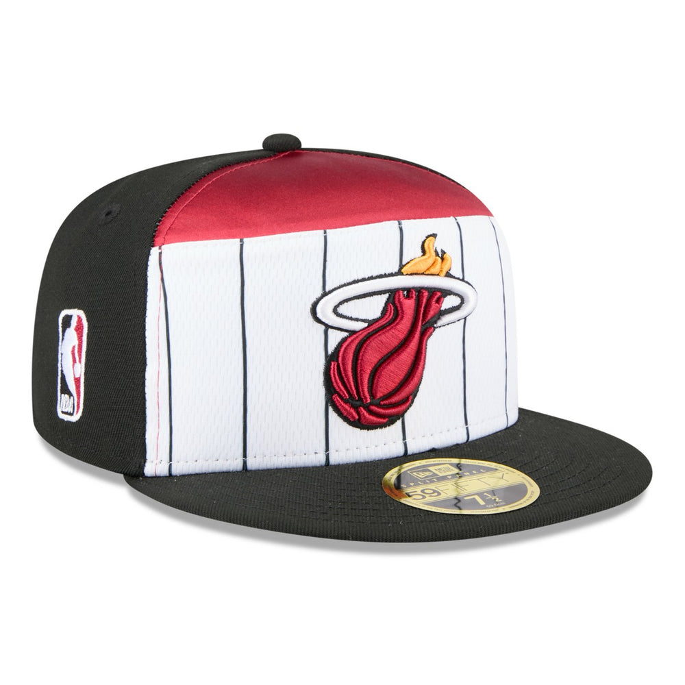 White/Black Miami Heat 2025 NBA Tip Off Split Panel 59FIFTY Fitted Hat | NBA