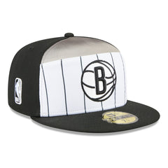 White/Black Brooklyn Nets 2025 NBA Tip Off Split Panel 59FIFTY Fitted Hat | NBA