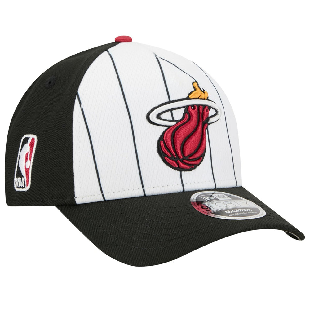 White/Black Miami Heat 2025 NBA Tip Off M-Crown A-Frame 9FORTY Adjustable Hat | NBA