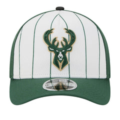 White/Hunter Green Milwaukee Bucks 2025 NBA Tip Off M-Crown A-Frame 9FORTY Adjustable Hat | NBA
