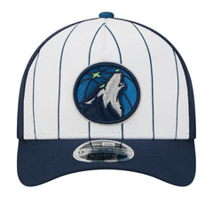 White/Navy Minnesota Timberwolves 2025 NBA Tip Off M-Crown A-Frame 9FORTY Adjustable Hat | NBA