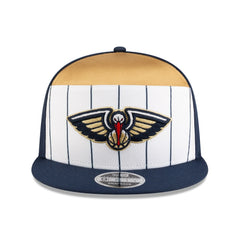 White/Navy New Orleans Pelicans 2025 NBA Tip Off Split Panel 9FIFTY Snapback Hat | NBA
