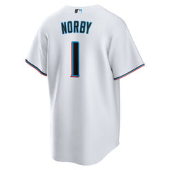 Connor Norby Miami Marlins Nike Home Replica Jersey - MLB Jerseys