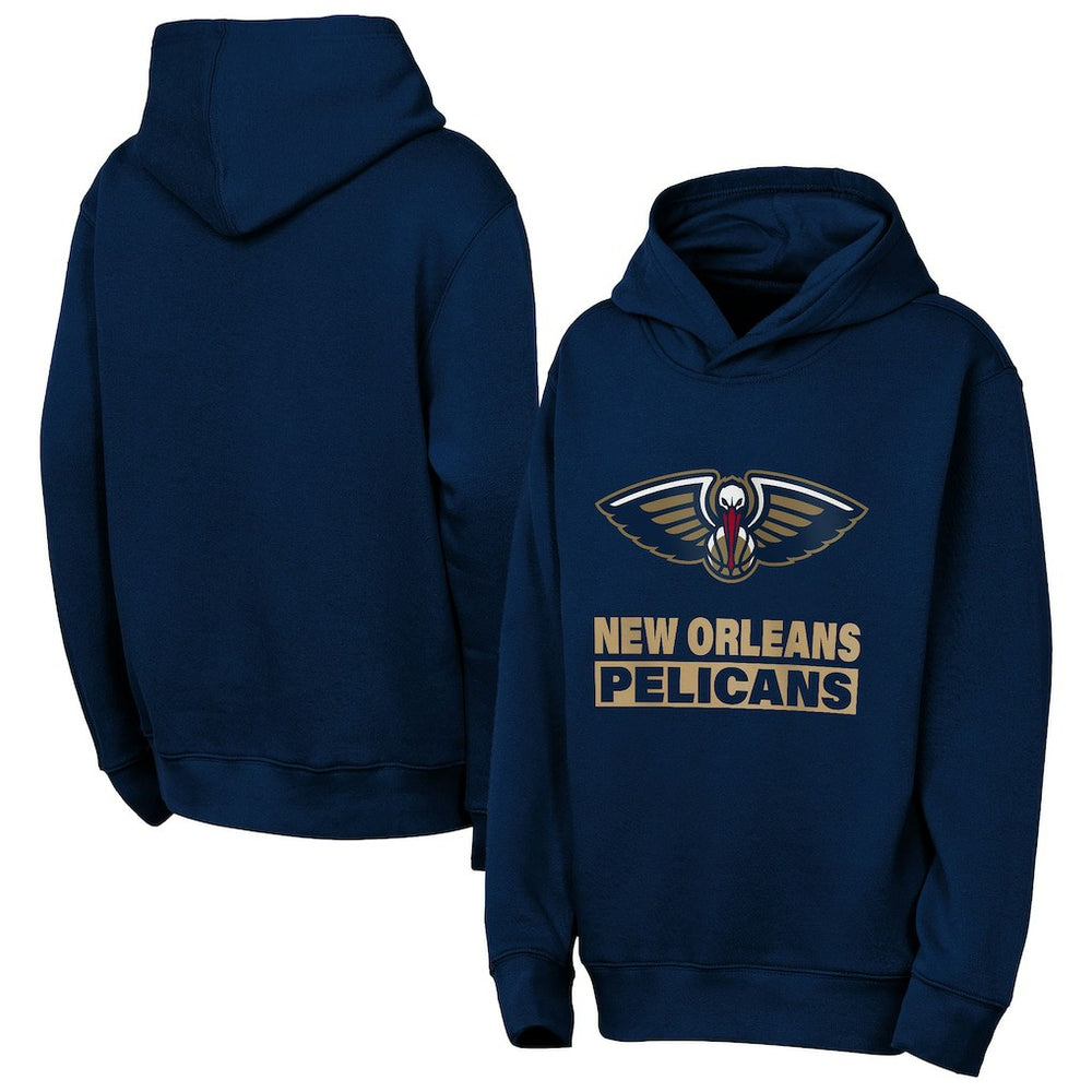 Navy New Orleans Pelicans Outerstuff Youth Back To The Basics Hoodie | NBA